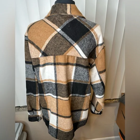 Ashley by 26 International Plaid Brown Black Jacket Size Large - Picture 6 of 8